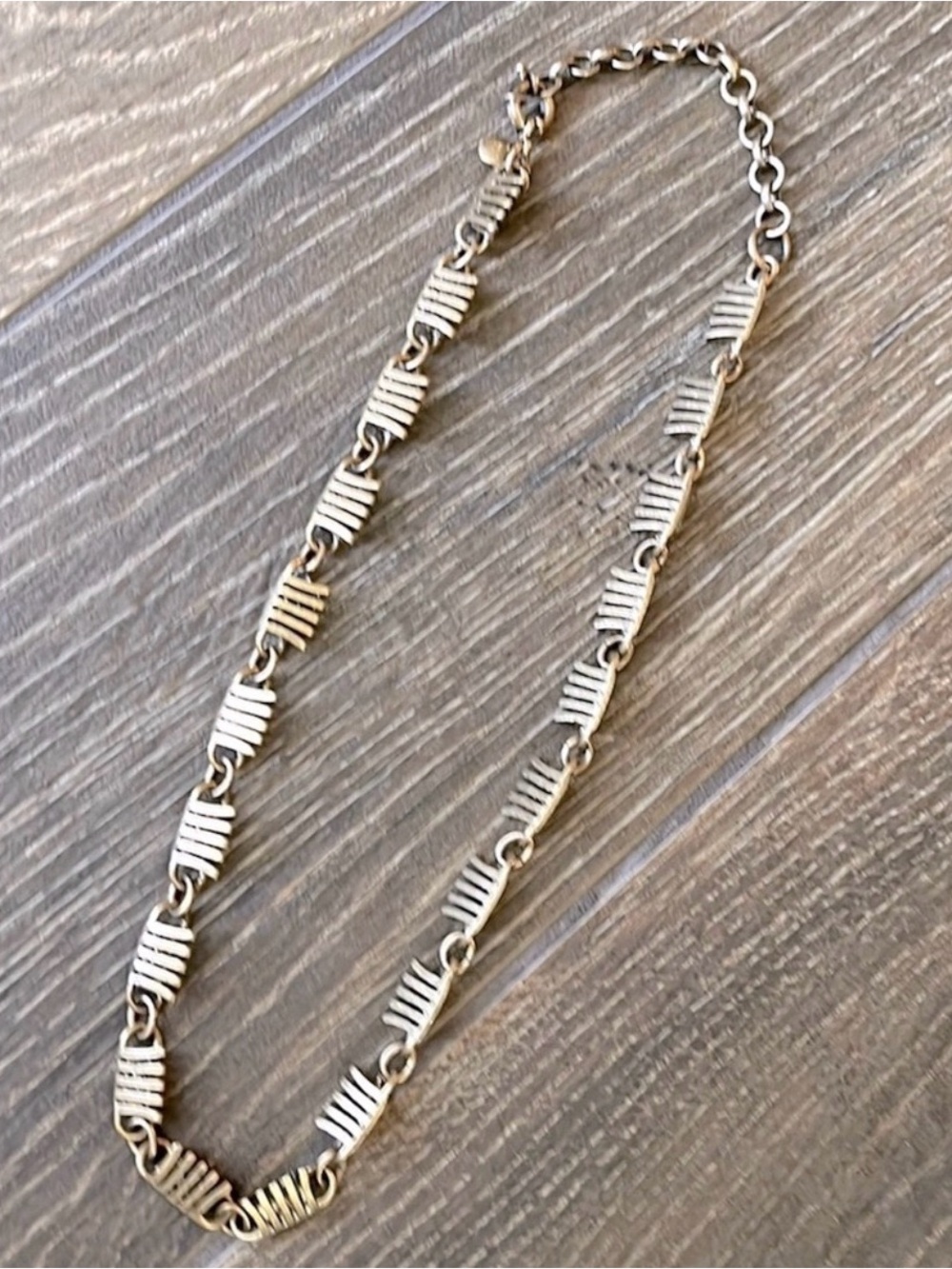 J.Crew Antique Gold-Tone 3D Art
Deco Necklace
